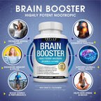 Toplux Brain Booster – Suplemento Nootrópico con DMAE, Bacopa Monnieri y L-Glutamina, 60 Cápsulas