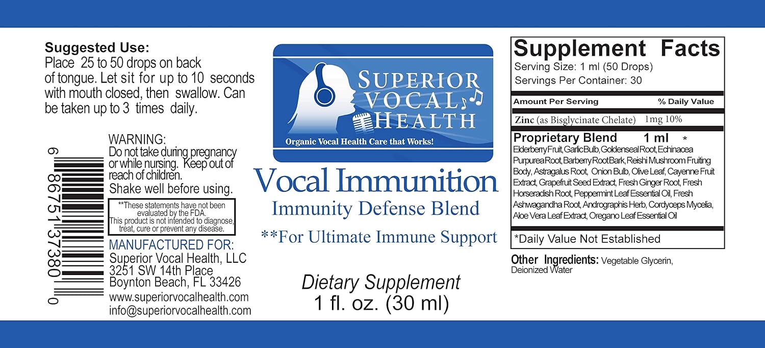 Vocal IMMUNITION - Fórmula Inmunológica Herbal y Orgánica para Cantantes