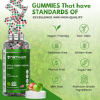 nETiXER Gominolas de Vinagre de Manzana – 350mg, con Vitamina B9 y B12 – Veganas – 60 Gominolas