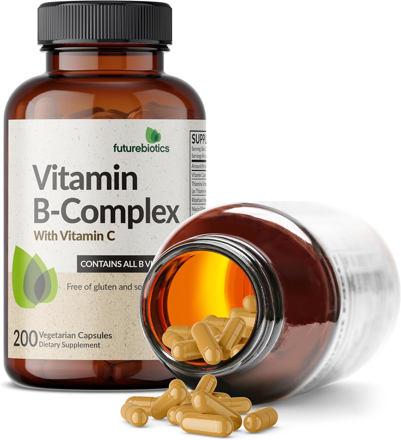 Futurebiotics Vitamin B Complex with Vitamin C - 200 Cápsulas Vegetarianas
