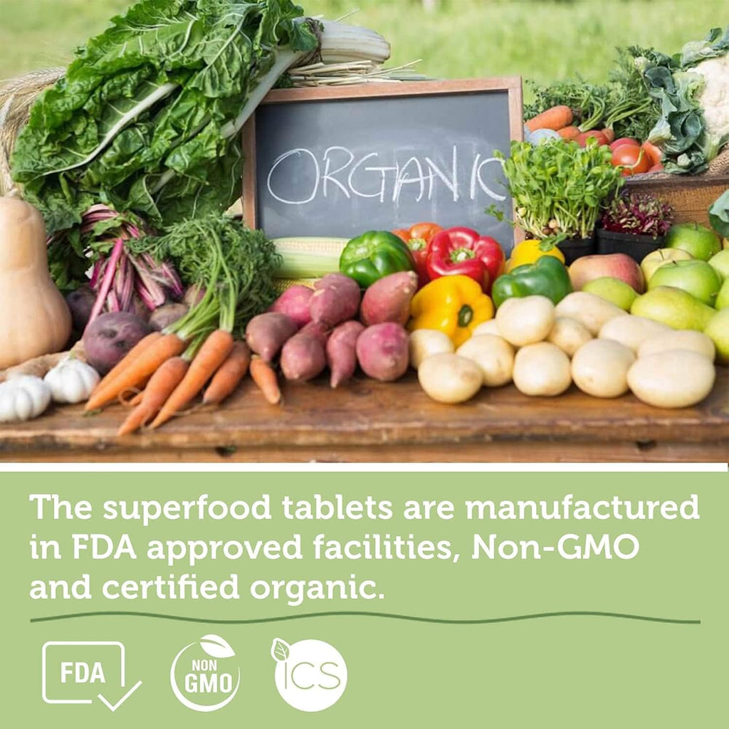 AAMATEC LIFE Superalimentos Orgánicos Verduras y Frutas - 120 Comprimidos (Paquete de 2)