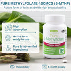 Igennus Pure Methyl Folate 400 mcg - Metilfolato Activo (180 Comprimidos)