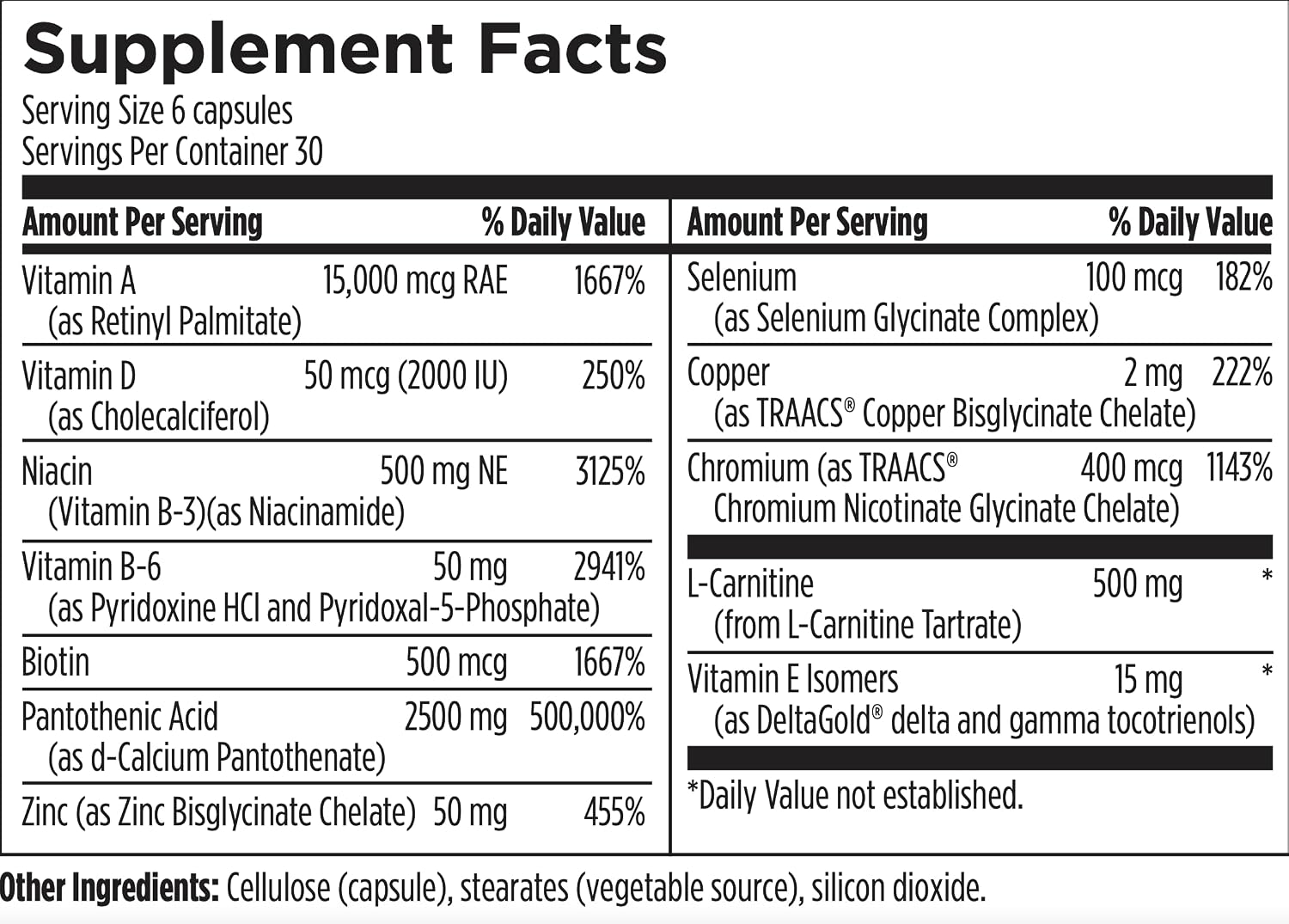 Designs for Health Acnutrol – Pantothenic Acid and Vitamins for Skin (180 Capsules)