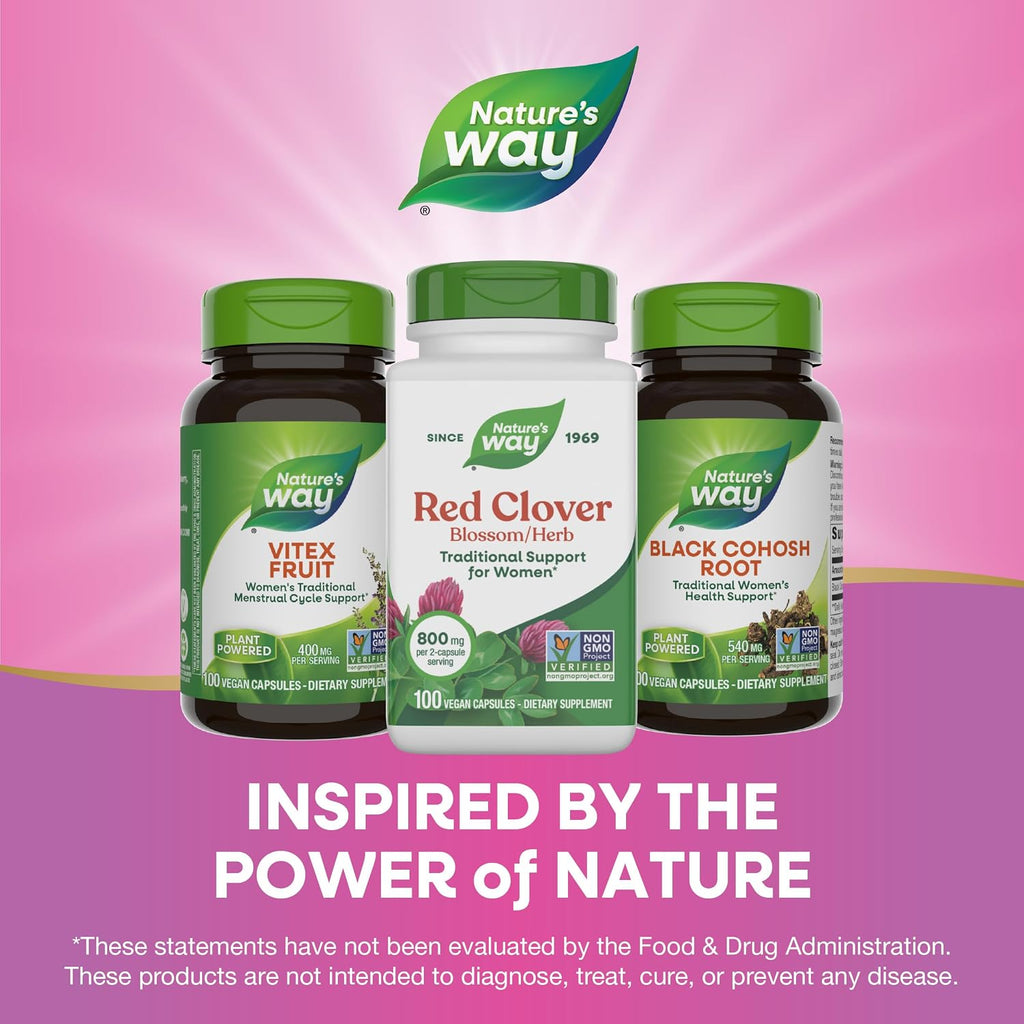 Nature's Way Trébol Rojo 800 mg - 100 Cápsulas Veganas