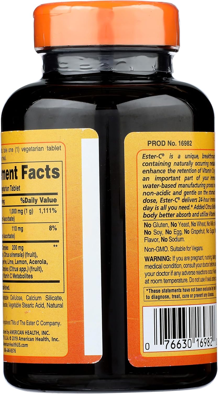 Ester-C Vitamina C con Bioflavonoides Cítricos, 1000 mg, 120 Comprimidos Vegetales