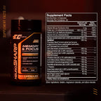 EC Sports NeuroSharp Powerful Nootropic Supplement for Focus, Faster Processing, Instant Positive Energy & Performance, Memory & Cognitive Support w/ 18 Nootropics - 90 Capsules