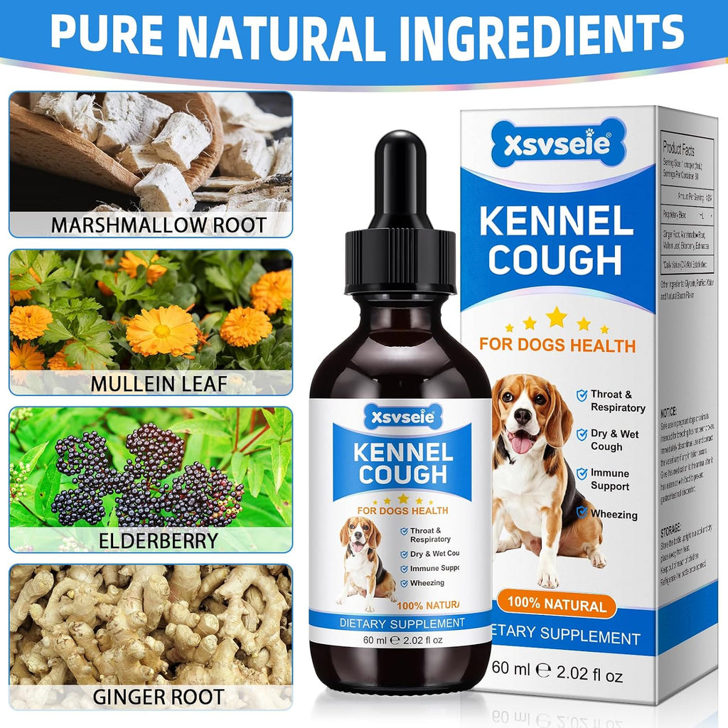 Xsvseie Gotas para la Tos de las Perreras - Suplemento Herbal Natural para Perros