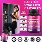 BMVINVOL Inositol Supplement - Myo-Inositol and D-Chiro Inositol Ideal 40:1 Ratio - Plus Berberine, Cinnamon, Ashwagandha + 5 More - 30 Capsules