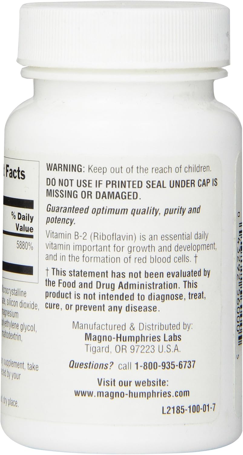 Optimum Vitamina B-2 Comprimidos, 100 Mg, 100 Unidades