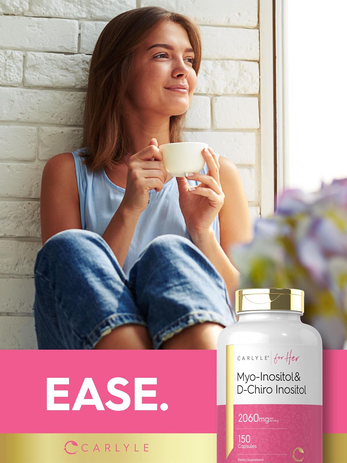 Carlyle Myo-Inositol & D-Chiro Inositol 2060mg | 150 Cápsulas | No-GMO, Sin Gluten