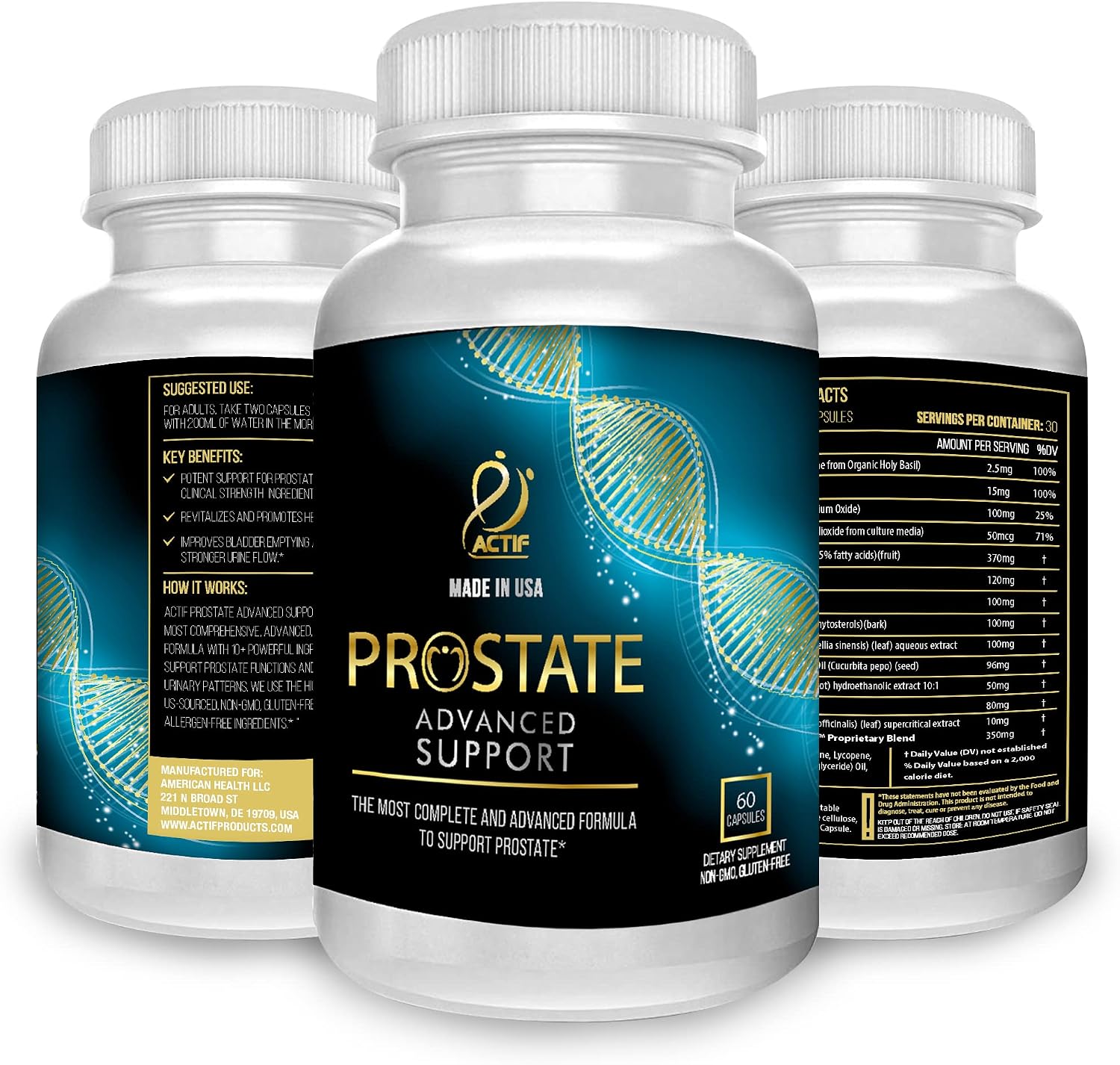 ACTIF Prostate Advanced Support, 60 cápsulas
