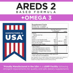 Viteyes AREDS 2 + Omega-3 Fórmula para la Salud Macular, Cápsulas Blandas, Omega-3 Triple Fuerza (650 mg EPA, 350 mg DHA), 90 Cápsulas