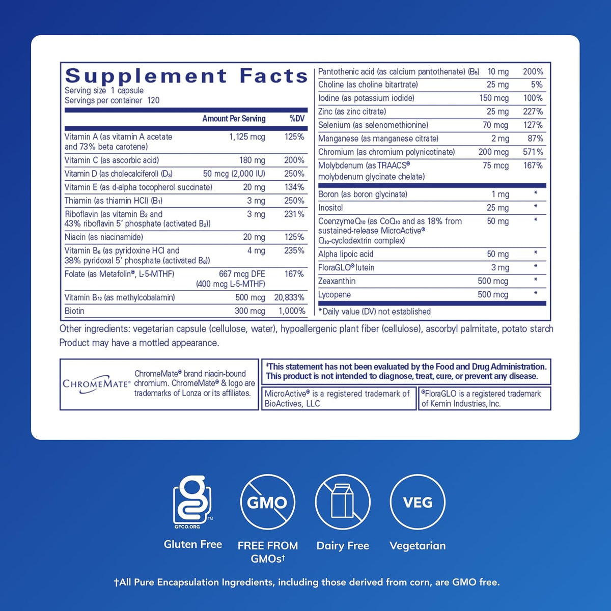 Pure Encapsulations O.N.E. Multivitamínico - – Función cognitiva: La colina contribuye al metabolismo normal de la – Image 2