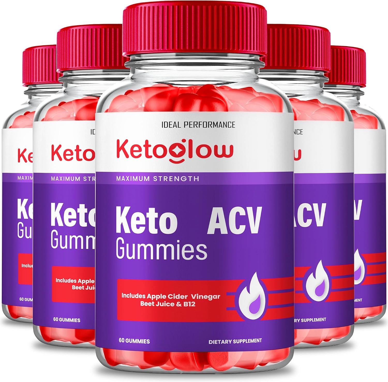 Keto Glow ACV Gummies - Gominolas Keto + Vinagre de Manzana (5 Paquetes)