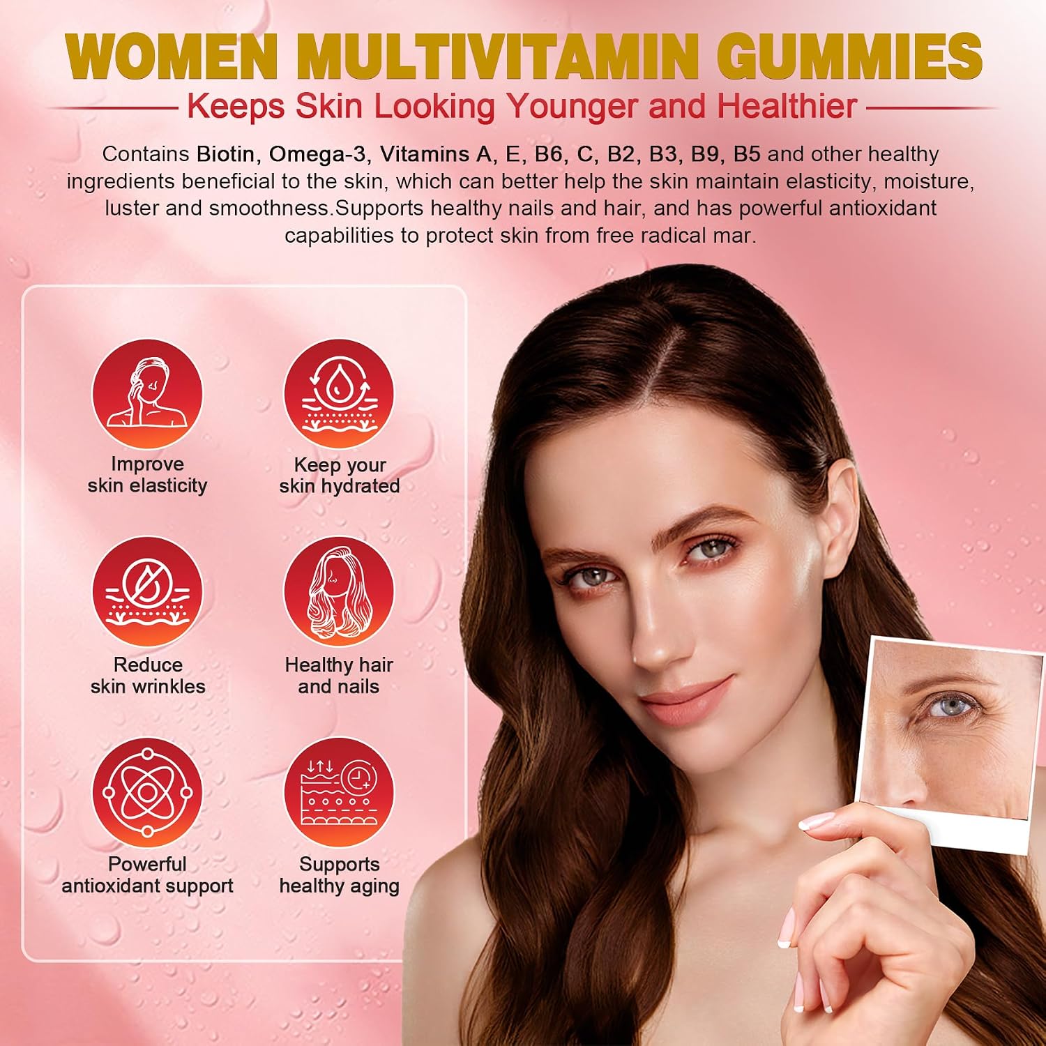 Multivitamínico para Mujeres con Omega-3, Probióticos y Antioxidantes - 60 Gominolas
