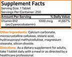 Bronson Vitamina B12 1000 mcg de Liberación Sostenida - 250 Tabletas