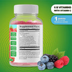 Doctors Finest Complejo B Gomitas Veganas - Sabor Fresa Natural - 90 Gomitas