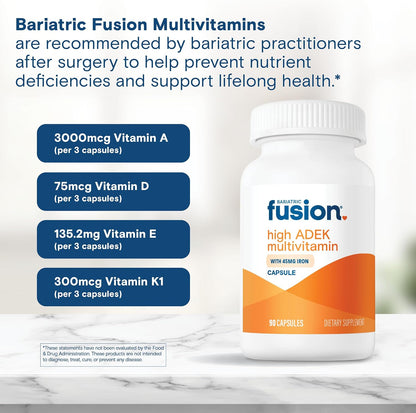 Bariatric Fusion High ADEK Multivitamin con – Hierro: contribuye a la formación normal de glóbulos rojos y de – Image 5