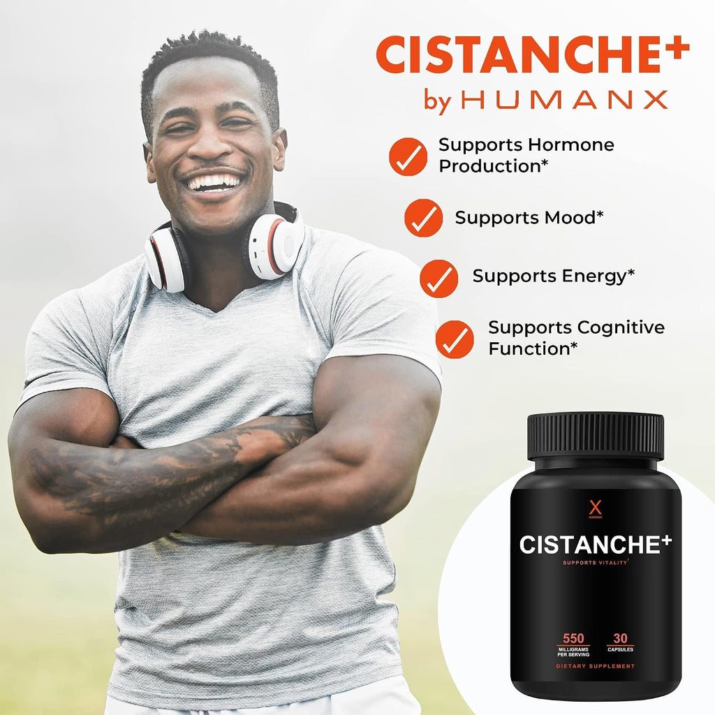 Humanx Cistanche+ 550 mg - Cápsulas de Extracto de Cistanche Tubulosa para Hombres