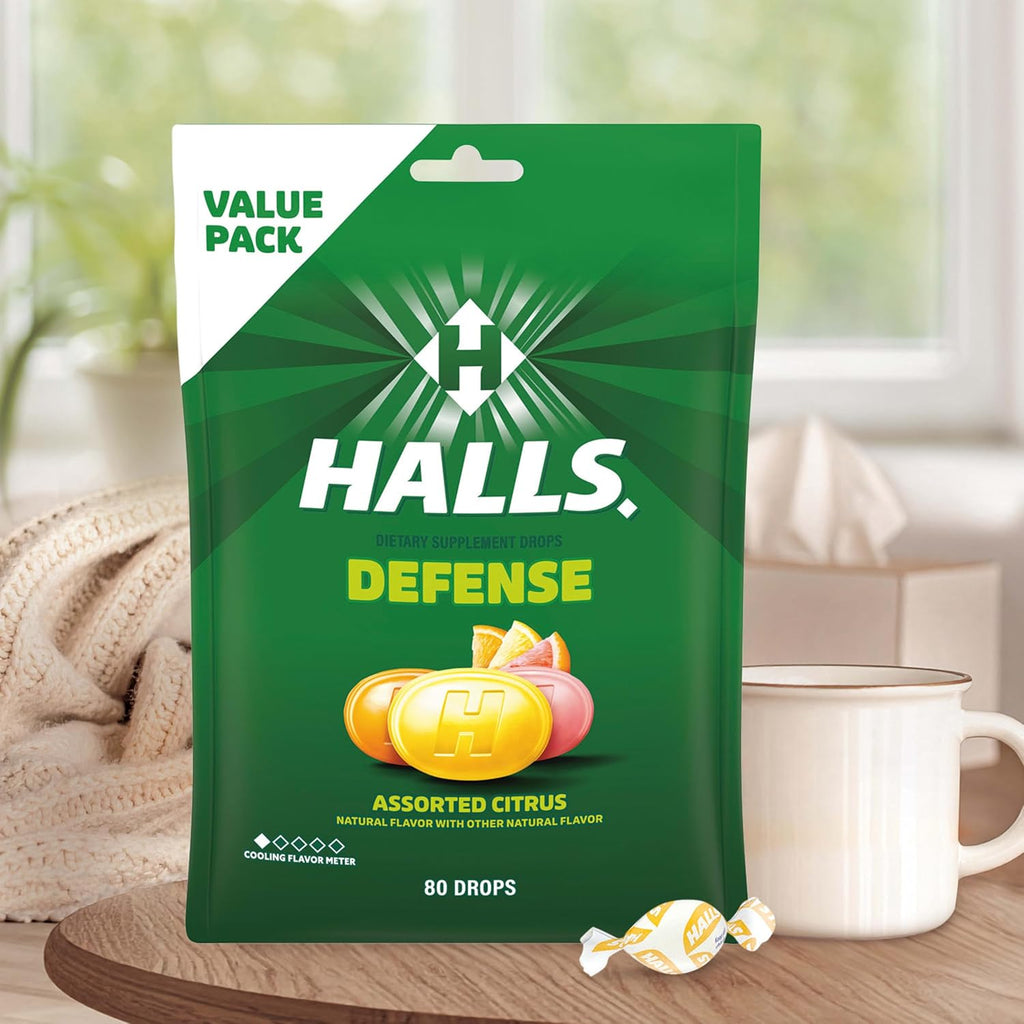 HALLS Defense Pastillas de Vitamina C con Sabor a Cítricos Surtidos, 960 uds