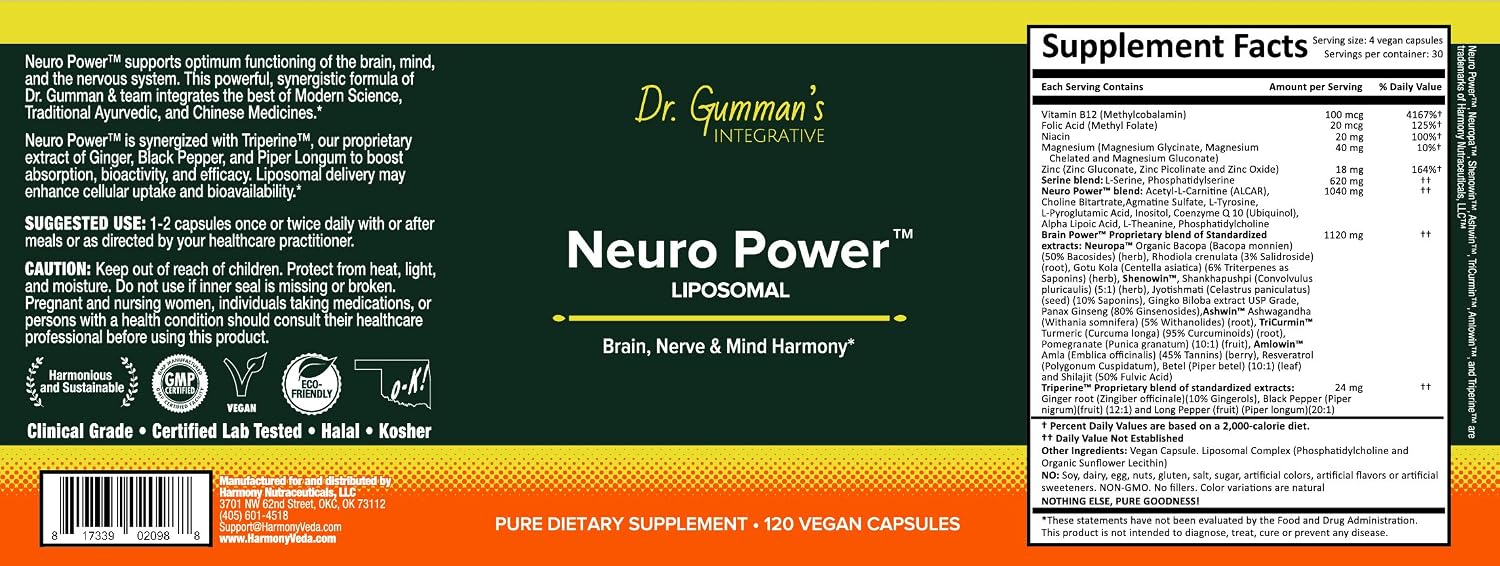 Neuro Power – Liposomal – Apoyo Integrativo de Dr. Gumman para el Cerebro, los Nervios y la Mente