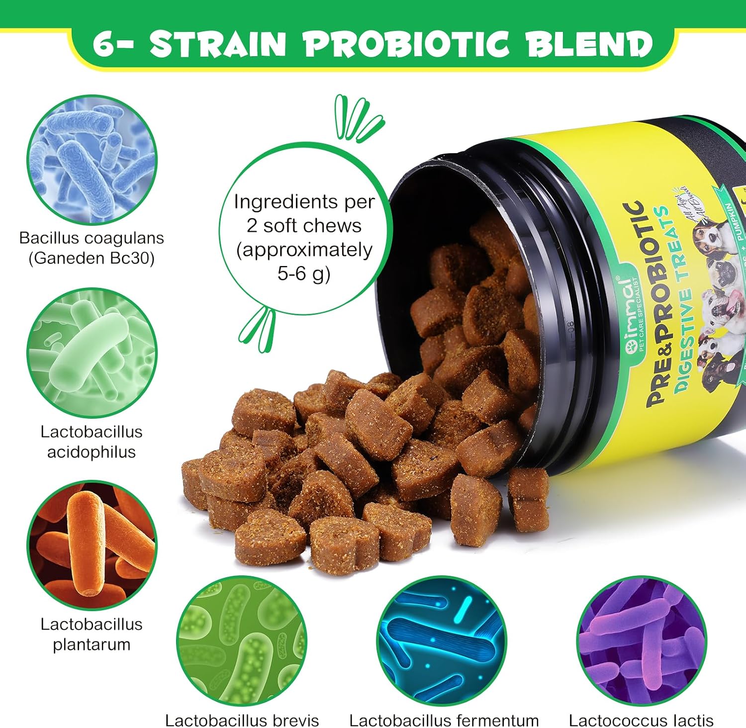 Probióticos Masticables para Perros ALIVO - 120 uds, Sabor Pato