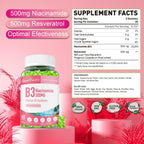 Gominolas de Niacinamida 500mg con Resveratrol 500mg - 60 unidades