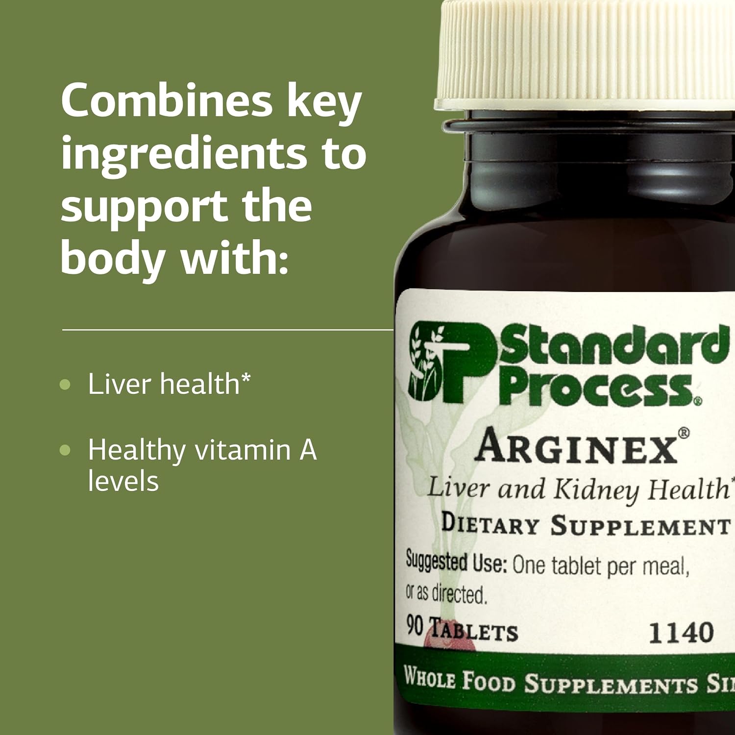 Standard Process Arginex - Suplemento para Hígado y Riñones - 90 Comprimidos
