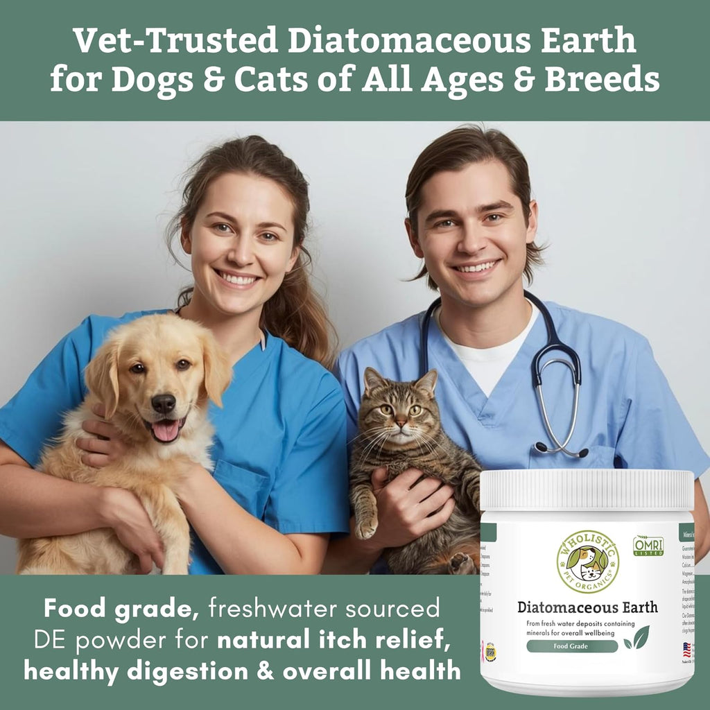 Tierra de Diatomeas Grado Alimenticio para Perros y Gatos - 26 Oz - Polvo Multiuso