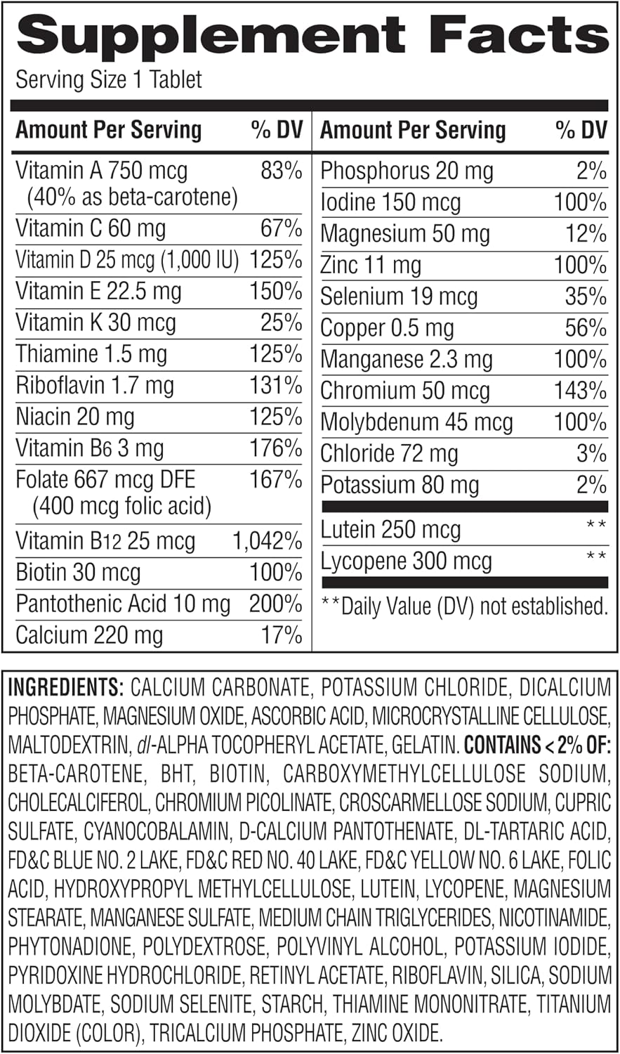 Multivitamínico Completo para Adultos Mayores de 50 | 220 Comprimidos
