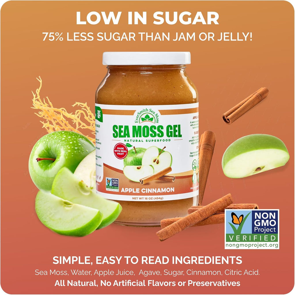EverSmith Organics - Gel de Musgo Marino Silvestre Irish | Sabor Manzana Canela