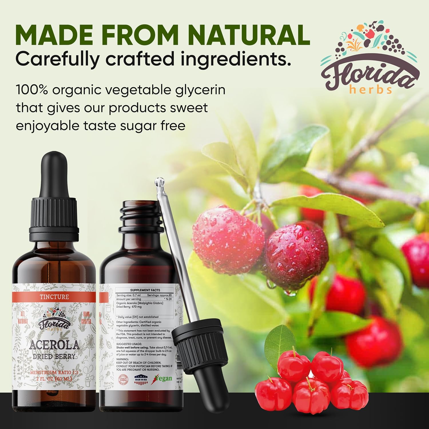Tintura de Acerola Orgánica - Vitamina C Natural