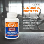 Biosil On Your Game - 60 Cápsulas Vegetales - con Complejo Patented ch-OSA - Aumenta la Producción de Colágeno para Alivio del Dolor Articular, Flexibilidad y Rango de Movimiento - Sin OGM - Suministro de 30 Días
