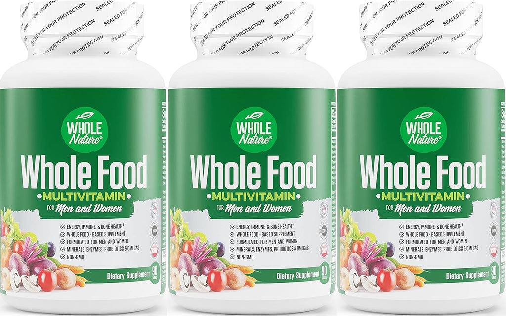 Whole Food Multivitamin for Men and Women - Complete Daily Superfood Vitamins Plus Minerals, Digestive Enzymes, Probiotics and Omegas