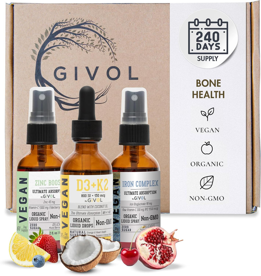 GIVOL Complejo de Vitaminas C, D3, K2 y Zinc Picolinato - Spray Líquido - 180 Días de Suministro
