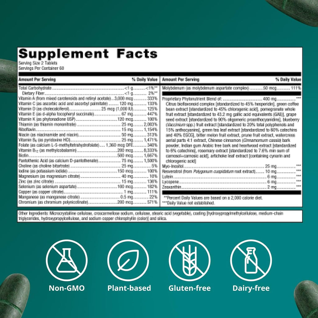 Metagenics PhytoMulti Iron-Free Multivitamin - 120 Tablets