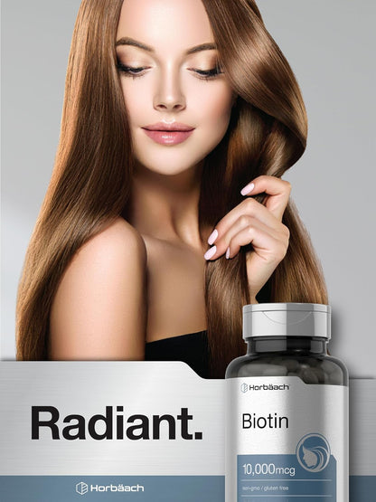 Horbäach Biotina 10.000 mcg - 200 Cápsulas – La biotina contribuye al funcionamiento normal del sistema nervioso. – Image 7