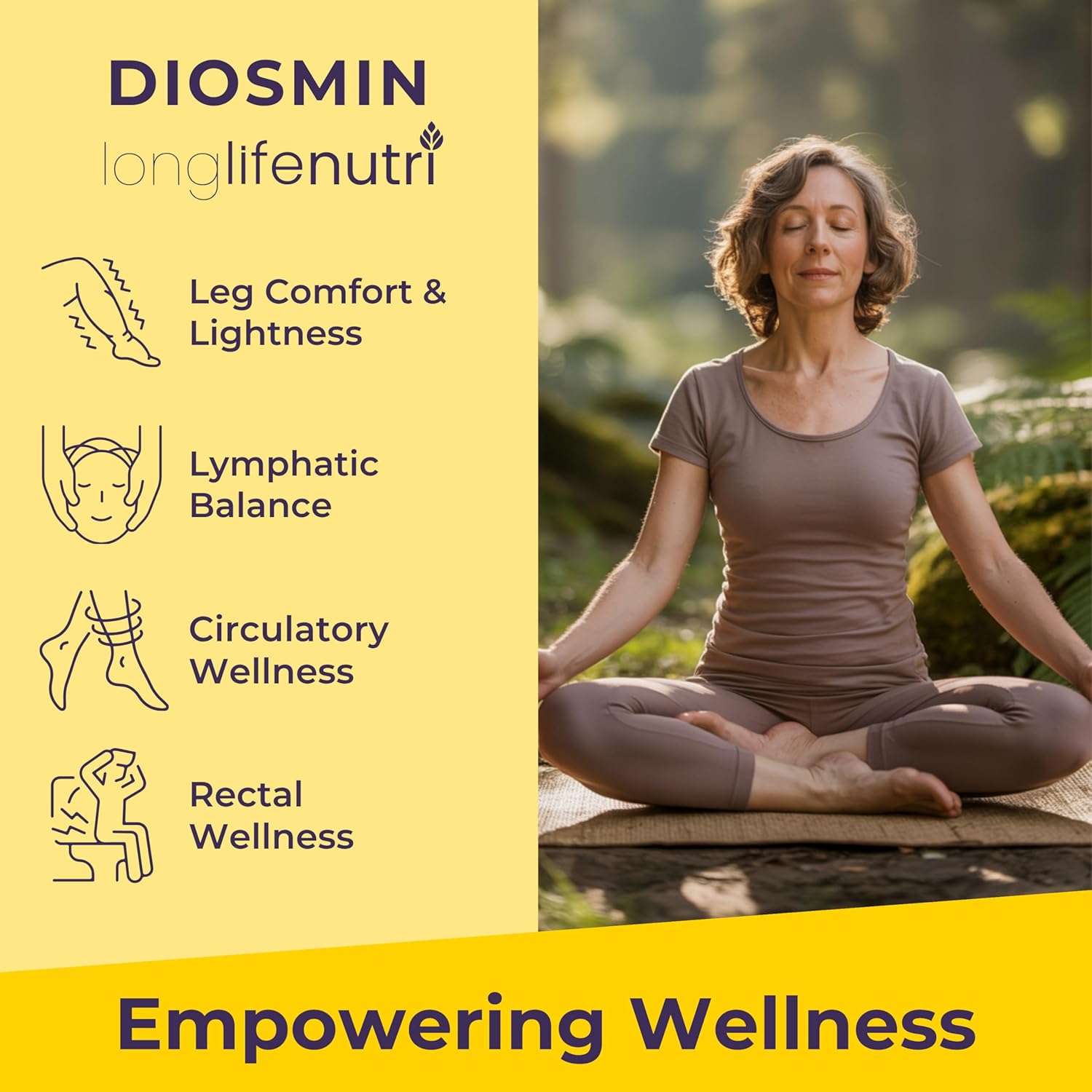 Diosmin 1000mg Advanced Formula - 240 Cápsulas para Apoyo a la Salud Circulatoria, Suministro de 4 Meses, No GMO, Fabricado en EE. UU. - Suplemento Diario de Bienestar