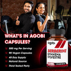 Agobi Berberina 500mg con Gymnema Sylvestre - Fórmula Super Concentrada - 90 Cápsulas