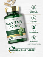 Carlyle Cápsulas de Albahaca Santa (Tulsi) | 200 Unidades | Extracto de Hoja de Tulsi | Suplemento Herbal | No-GMO, Sin Gluten