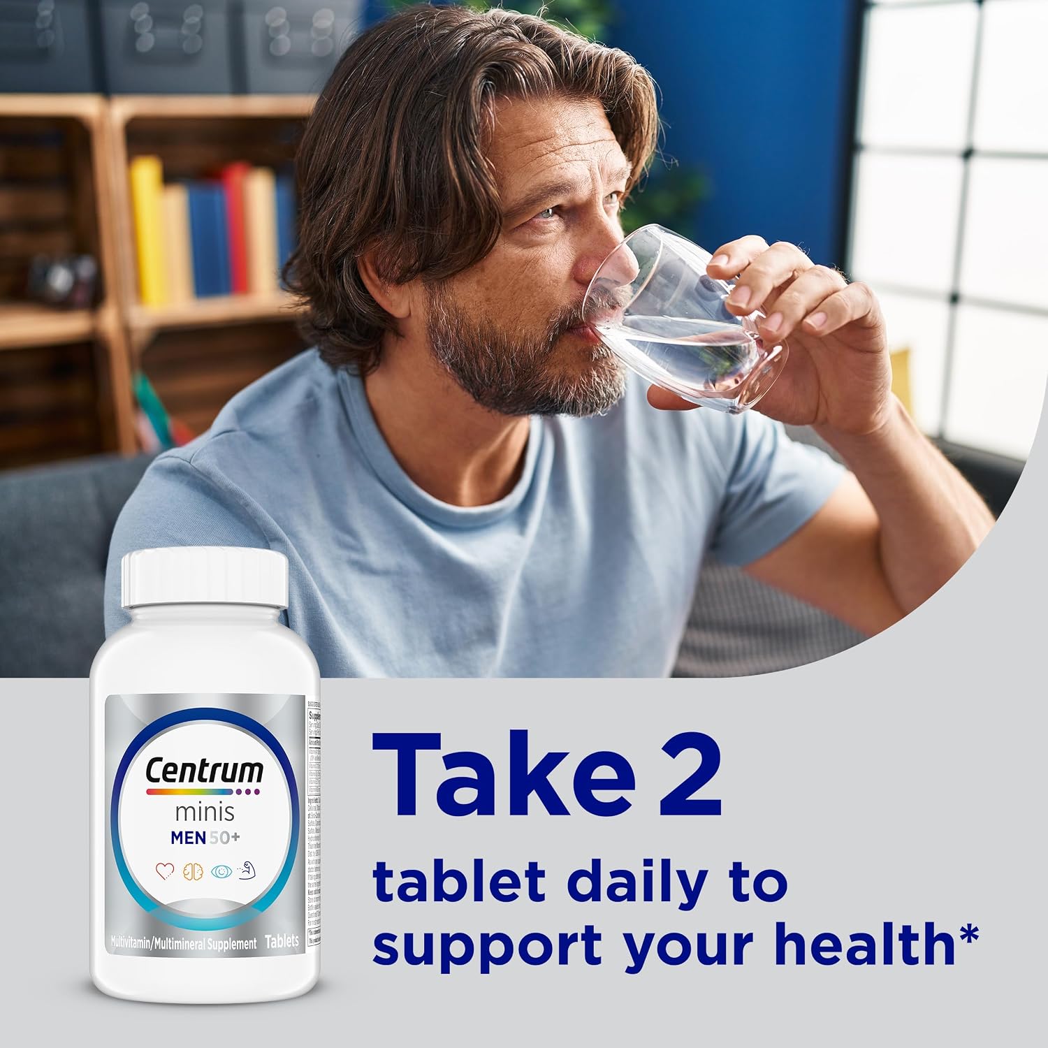 Centrum Minis Silver Multivitamínico para Hombres 50+ - 280 Comprimidos