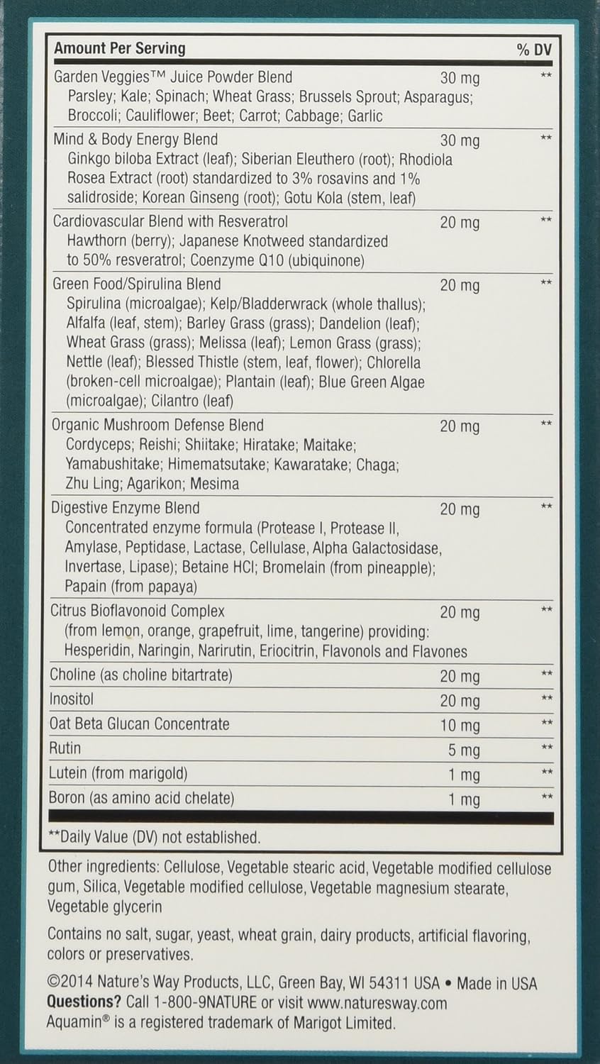 Nature's Way Alive! Men's 50+ Ultra Potency Daily Multivitamin, Food Blends, 60 Tablets (2 Pack)