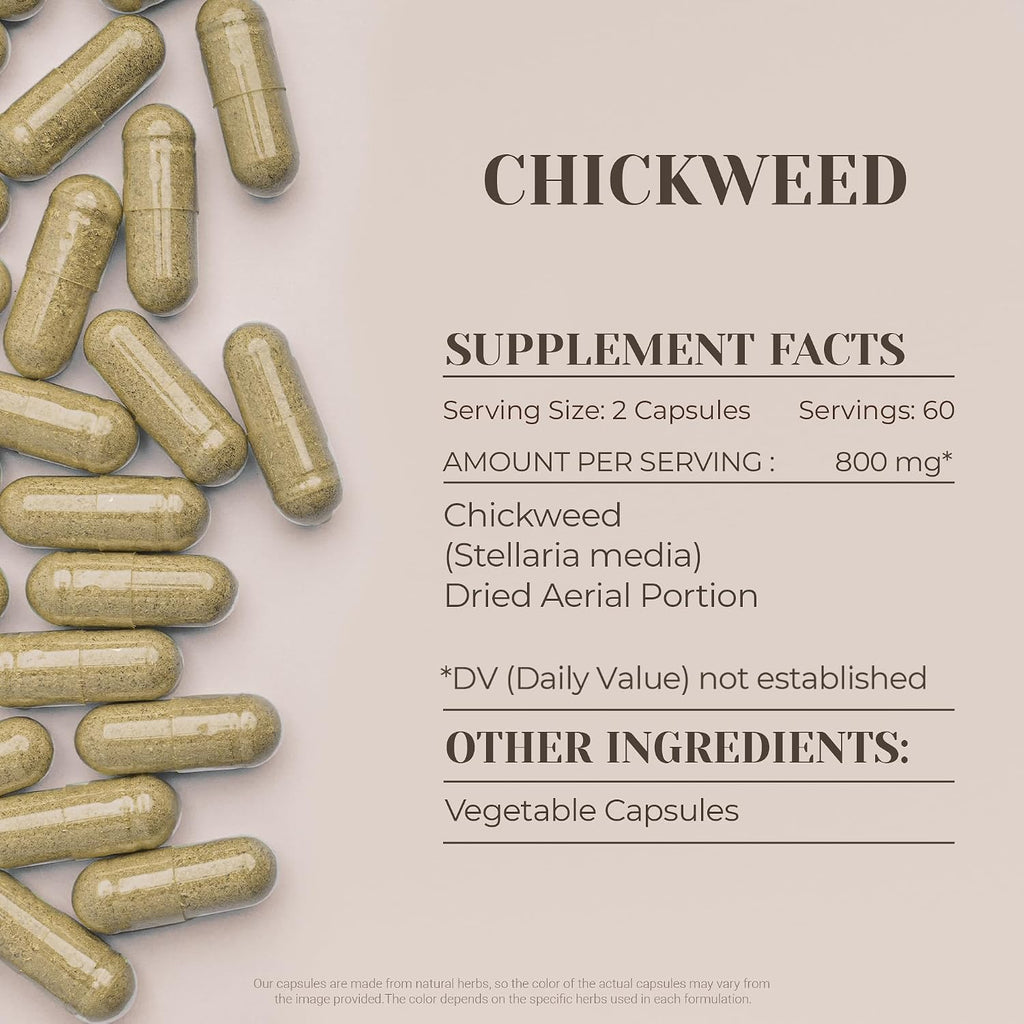 Garden Organics Chickweed 120 Cápsulas | Complemento Herbal de Alta Pureza