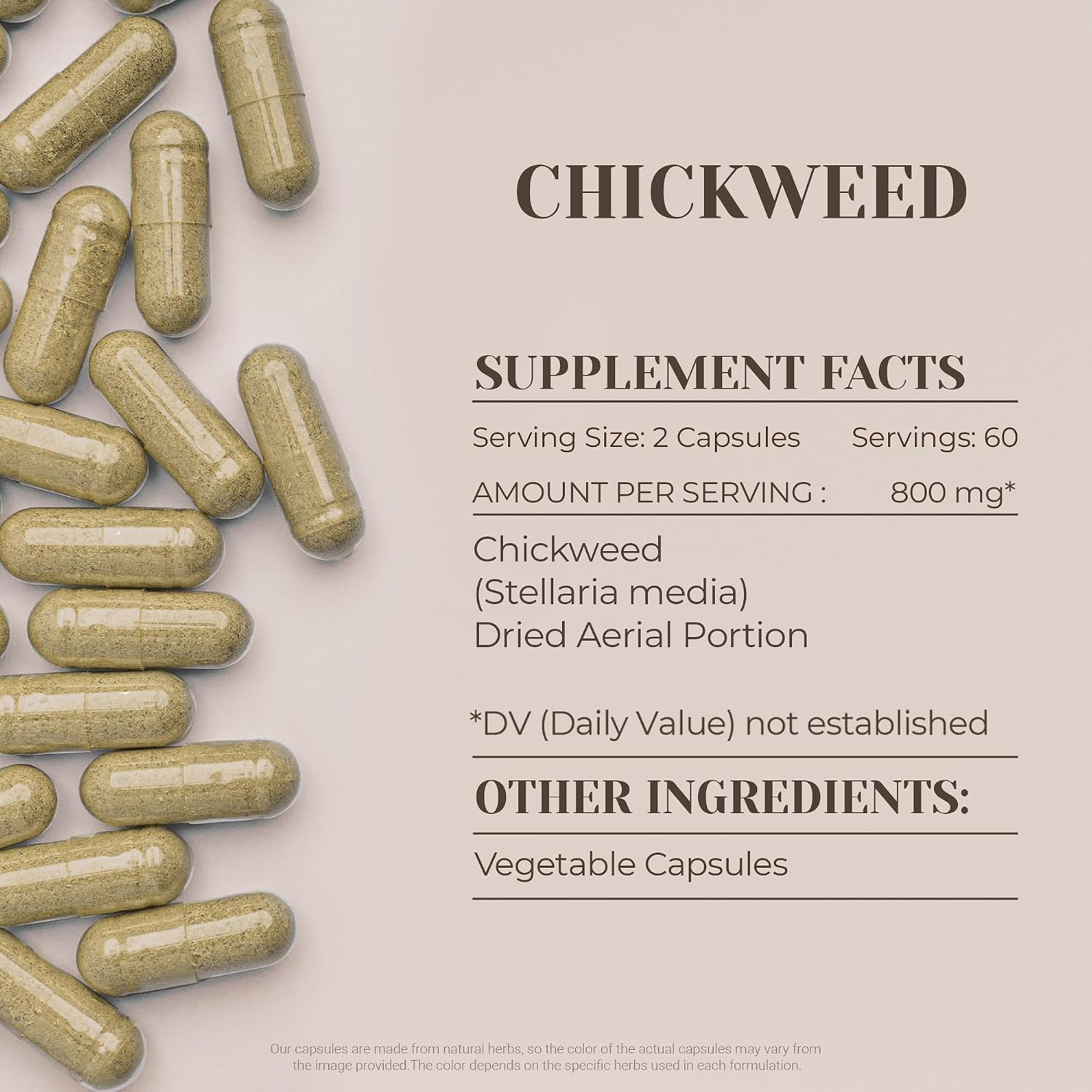 Garden Organics Chickweed 120 Cápsulas | Complemento Herbal de Alta Pureza