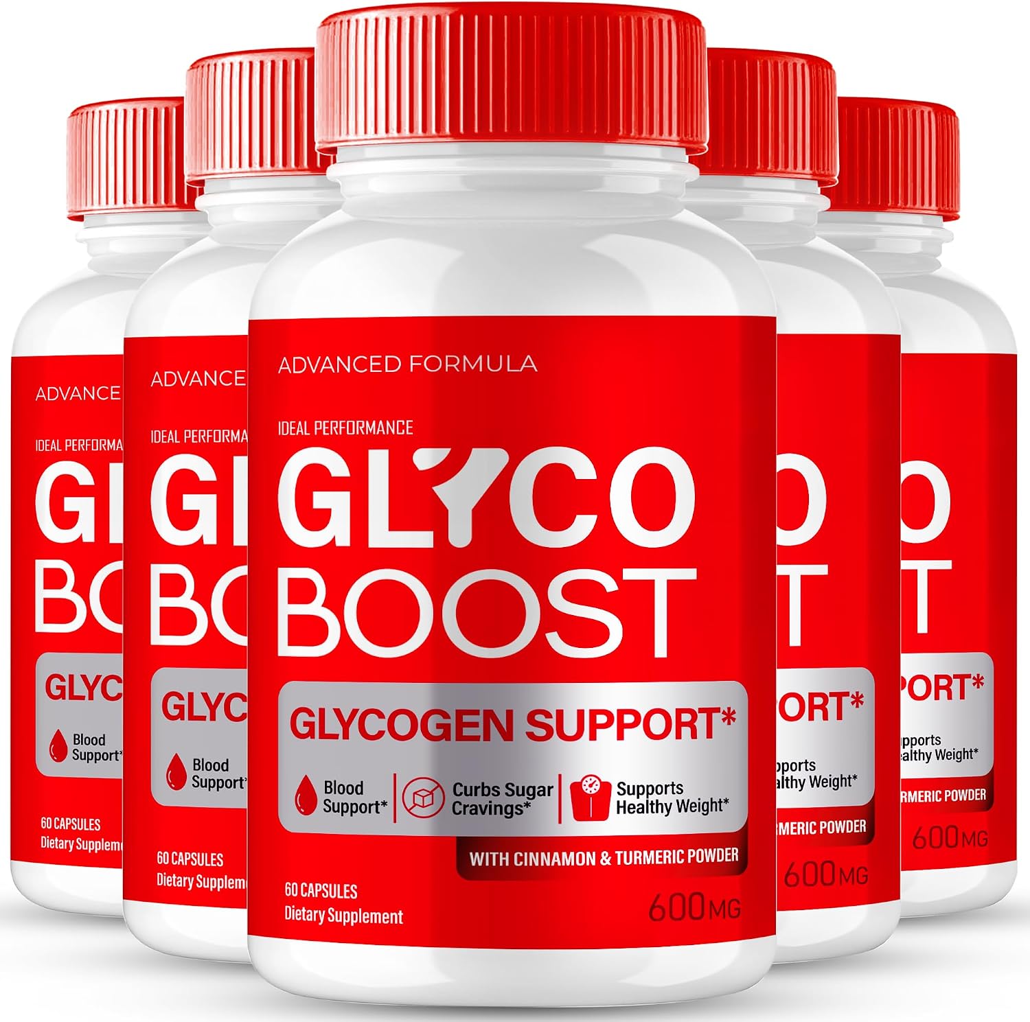 IDEAL PERFORMANCE Glyco Boost Blood Capsules - Complemento para la Circulación Sanguínea y Niveles Estables (5 Envases)