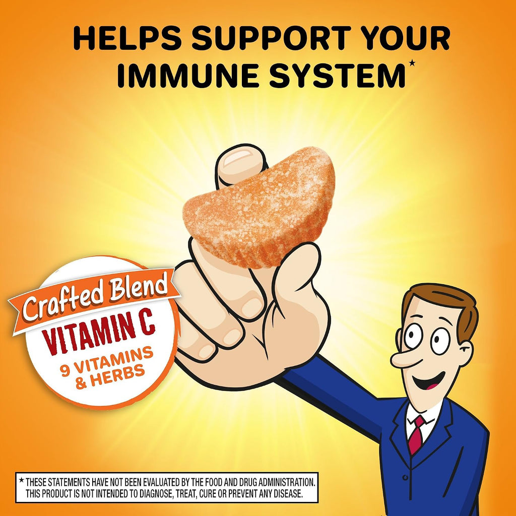 Airborne 750mg Vitamina C Gominolas para Adultos, Sabor Naranja, Sin Gluten, 63 Gominolas (Paquete de 2)