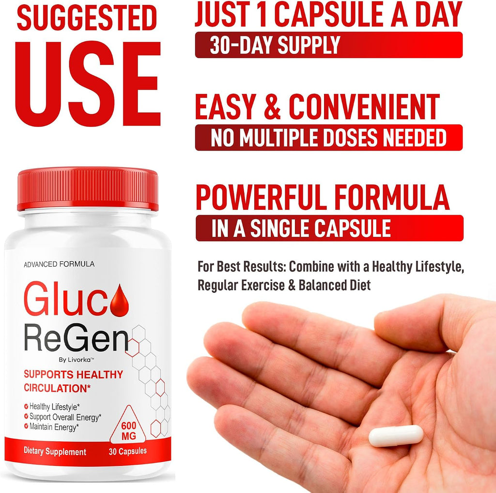 GlucoRegen Capsules (5 Pack) - Fórmula Premium para el Bienestar General