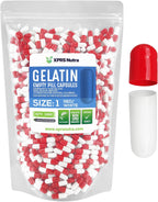 XPRS Nutra Cápsulas Vacías Tamaño 1 - 1000 uds - Gelatina Bovina para Rellenar (Rojo/Blanco)