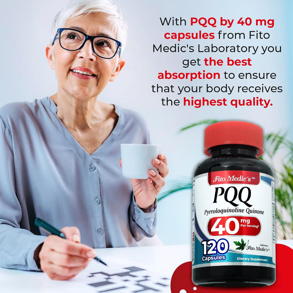 FITO MEDIC'S Lab PQQ 40 mg – 120 Cápsulas – Pirroloquinolina Quinona