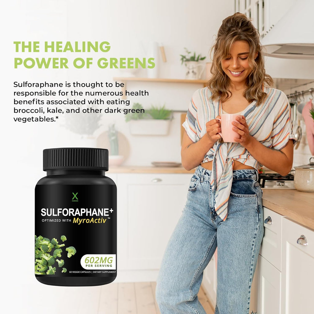 HUMANX Sulforafano+ 602mg - Suplemento de Brócoli y Moringa